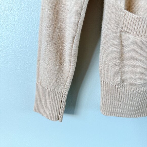Lord & Taylor 100% Extra fine merino wool cardigan XXS tan beige - Picture 7 of 15